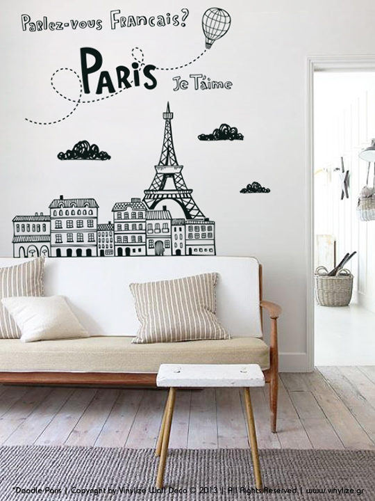 Vinylize Wall Deco - Doodle Paris Wall Sticker