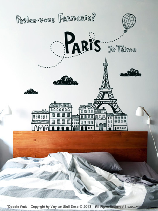 Vinylize Wall Deco - Doodle Paris Wall Sticker