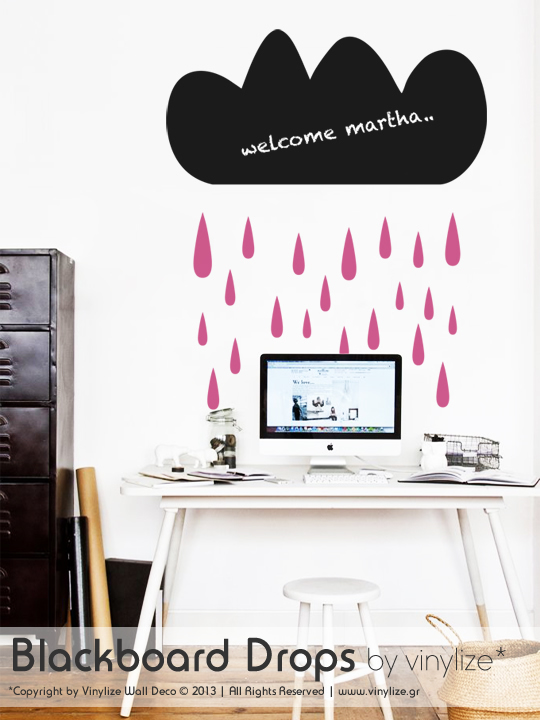 Vinylize Wall Deco - Blackboard Drops