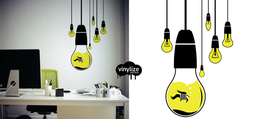 Vinylize Wall Deco - Hanging Bulbs - Wall Sticker