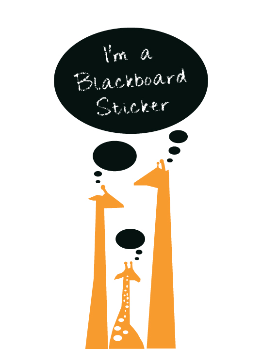 Blackboard Giraffes a Wall Sticker by Vinylize Wall Deco