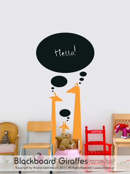 Blackboard Giraffes a Wall Sticker by Vinylize Wall Deco