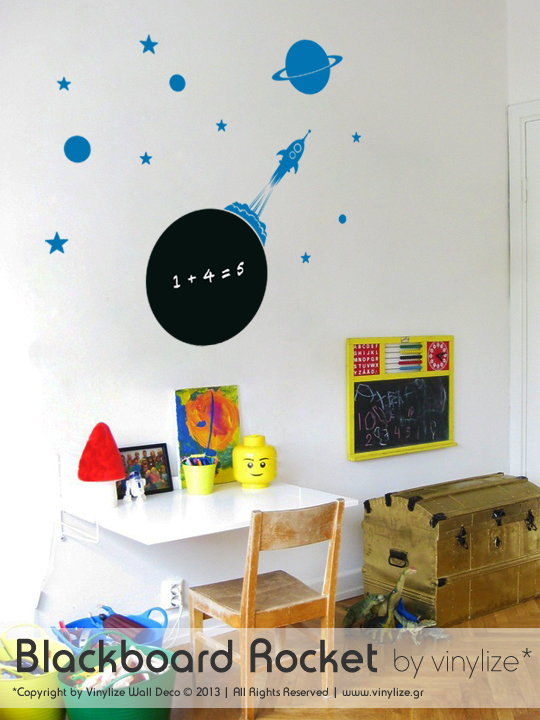 Blackboard Rocket a Wall Sticker by Vinylize Wall Deco