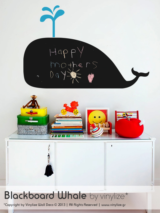 Blackboard Whale a Wall Sticker by Vinylize Wall Deco