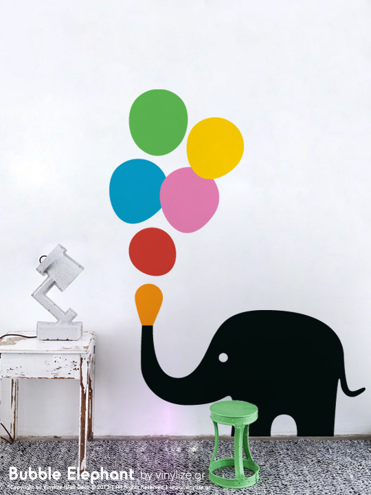 Vinylize Wall Deco - Bubble Elephant - Wall Sticker