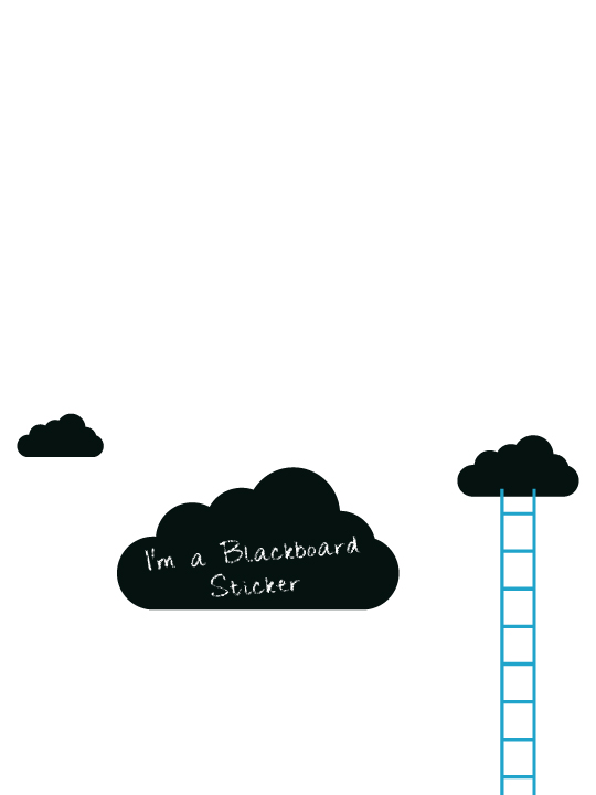 Blackboard Cloud Ladder a Wall Sticker by Vinylize Wall Deco