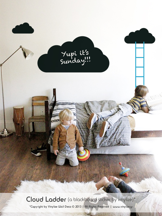 Blackboard Cloud Ladder a Wall Sticker by Vinylize Wall Deco