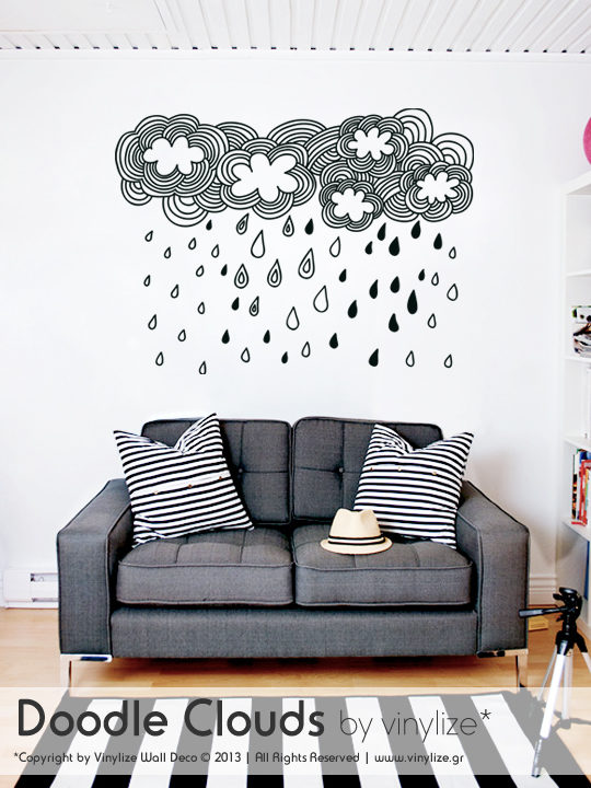 Vinylize Wall Deco - Doodle Clouds Wall Sticker