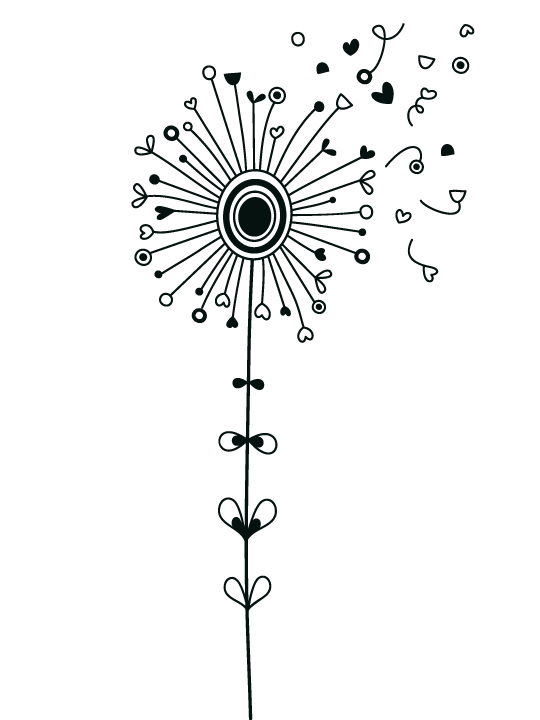 Doodle Dandelion a Wall Sticker by Vinylize Wall Deco