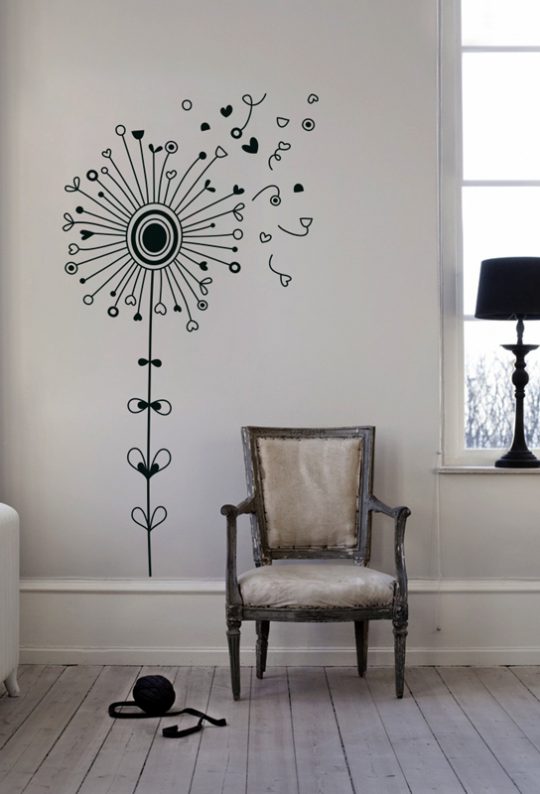 Doodle Dandelion a Wall Sticker by Vinylize Wall Deco