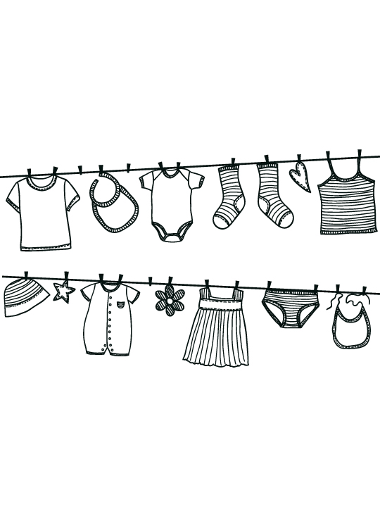 Vinylize Wall Deco - Hanging Clothes - Wall Sticker