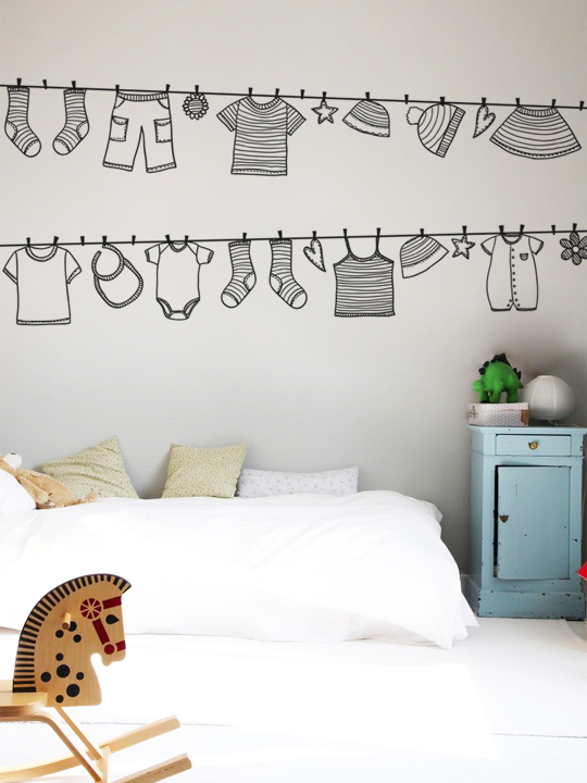 Vinylize Wall Deco - Hanging Clothes - Wall Sticker