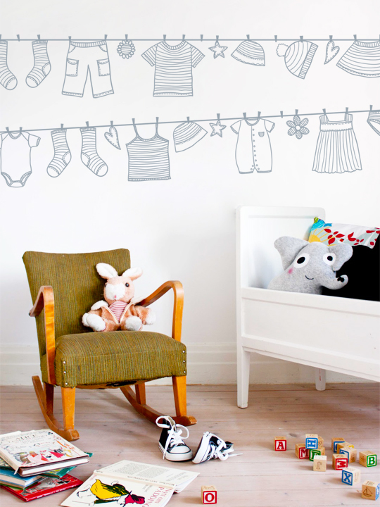 Vinylize Wall Deco - Hanging Clothes - Wall Sticker