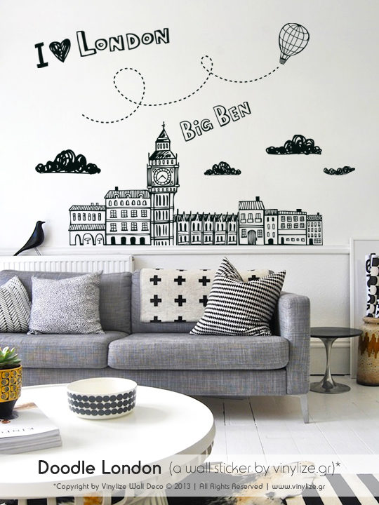 Doodle London a Wall Sticker by Vinylize Wall Deco