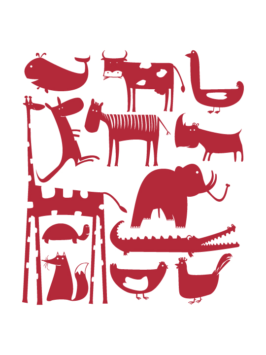 Mini Animals a Wall Sticker by Vinylize Wall Deco