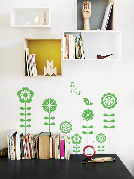 Mini Flower Bird a Wall Sticker by Vinylize Wall Deco