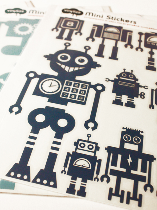 Mini Robots #2 a Wall Sticker by Vinylize Wall Deco