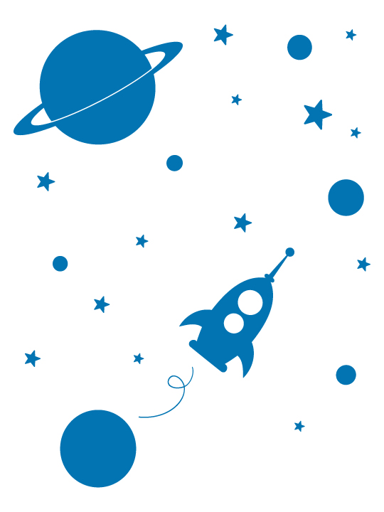 Mini Space Rocket a Wall Sticker by Vinylize Wall Deco