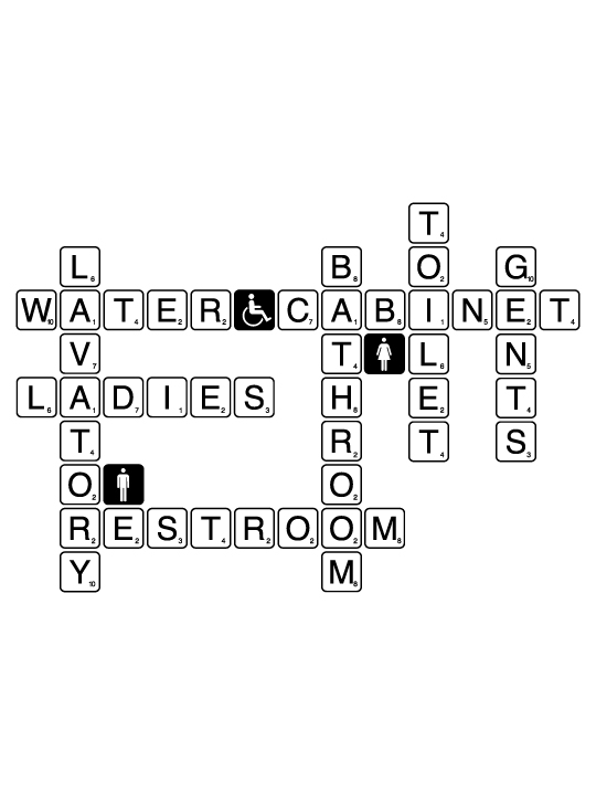 WC Scrabble a Wall Sticker by Vinylize Wall Deco