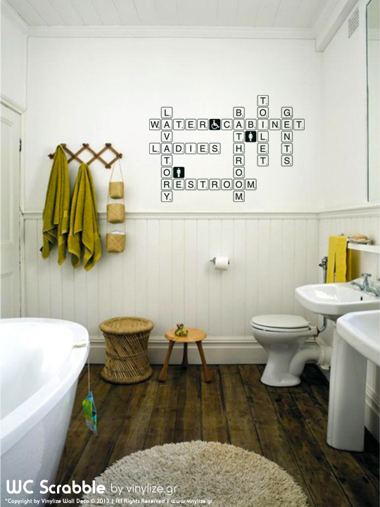 WC Scrabble a Wall Sticker by Vinylize Wall Deco