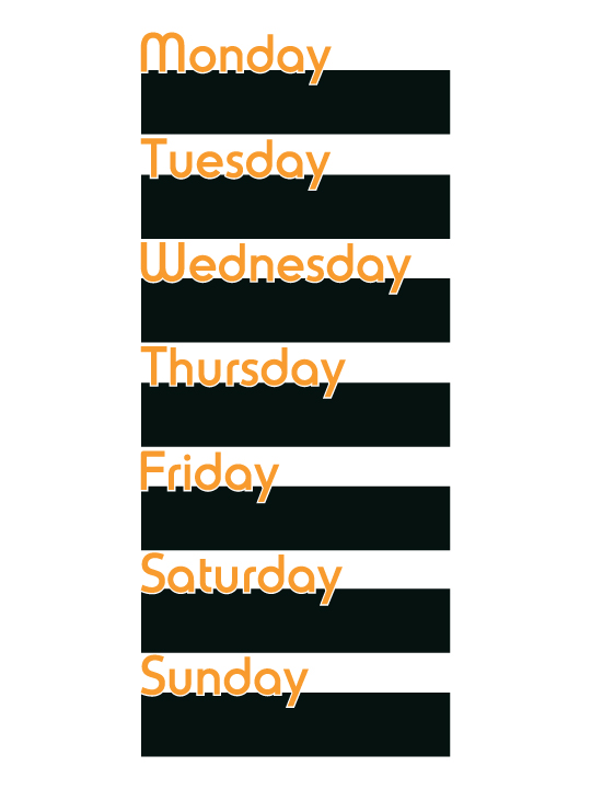 Blackboard Weekly Schedule a Wall Sticker by Vinylize Wall Deco