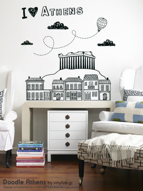 [:en]Doodle Athens - a Vinylize Wall Deco Sticker[:el]Αυτοκόλλητο Τοιχου - Doodle Athens από το Vinylize Wall Deco