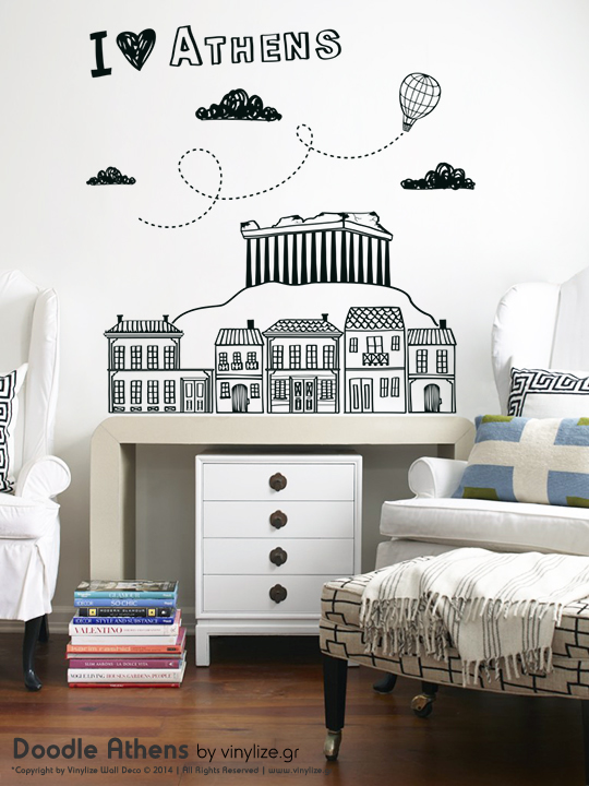 [:en]Doodle Athens - a Vinylize Wall Deco Sticker[:el]Αυτοκόλλητο Τοιχου - Doodle Athens από το Vinylize Wall Deco